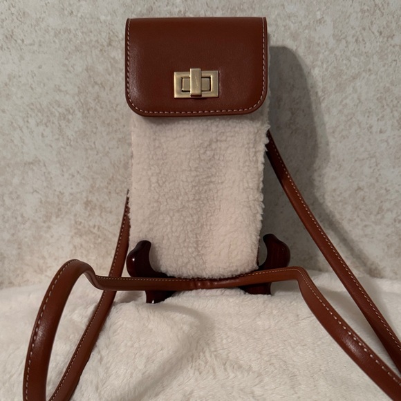 Ann Taylor Handbags - Ann Taylor Brown and Cream small Crossbody Bag/ Phone NWOT